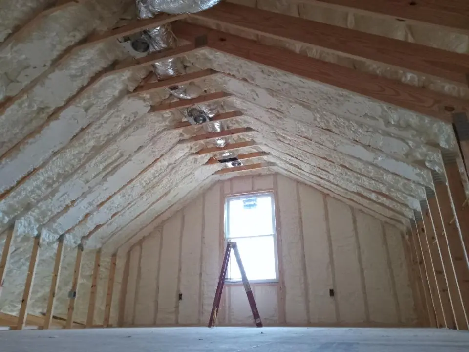 Spray foam roofing application for Crawl Space Insulation project in Louisville